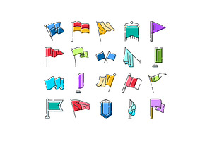 Collection of waving flags and, an Object Graphic by pikepicture