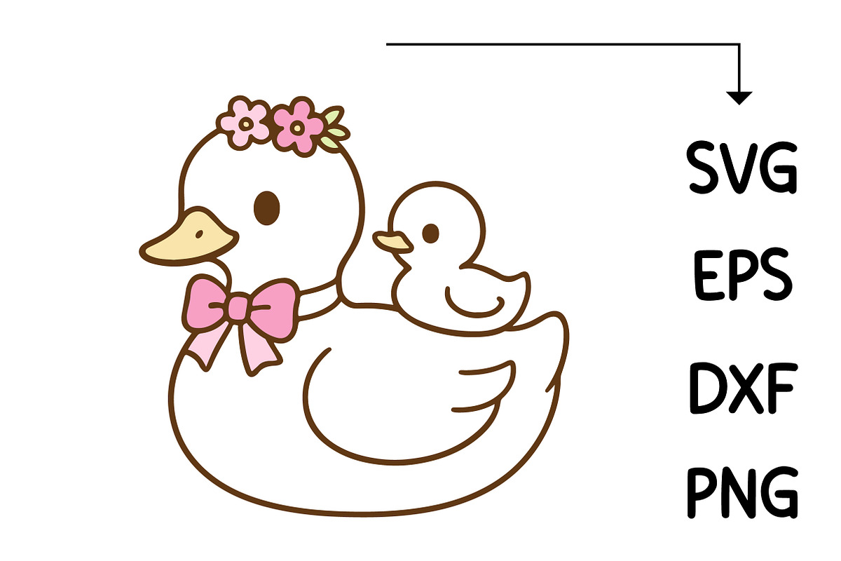 Cute Mama Duck SVG, an Object Graphic by Creative Art (Photo 2 of 6)