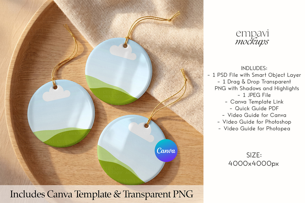 Ornament Mockup Set of 3, a Household Mockup by EmpaviMockups (Photo 3 of 5)