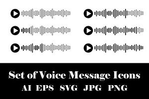 Set of Voice Message Icons, an Object Graphic by vikkishop