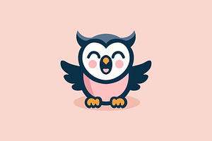 playful cute owl animal logo design, a Branding & Logo Template by funpixel