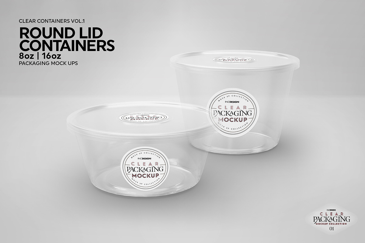 Round Lid Deli Containers Mockup, a Cups & Container Mockup by INCDesign (Photo 7 of 8)