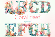 Coral Reef Alphabet Clipart | Ocean, a Seasonal Illustration by GlamArtZhanna (Thumbnail 1 of 5)