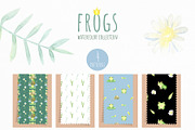 Watercolor Frogs Clipart PNG, an Animal Illustration by NataliArkushArt (Thumbnail 10 of 13)