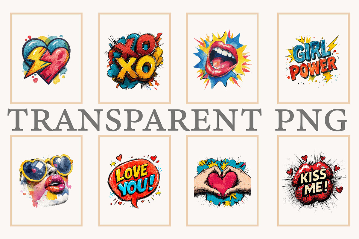 Pop Art Valentine PNG Sublimation, an Illustration by Designworld (Photo 8 of 9)