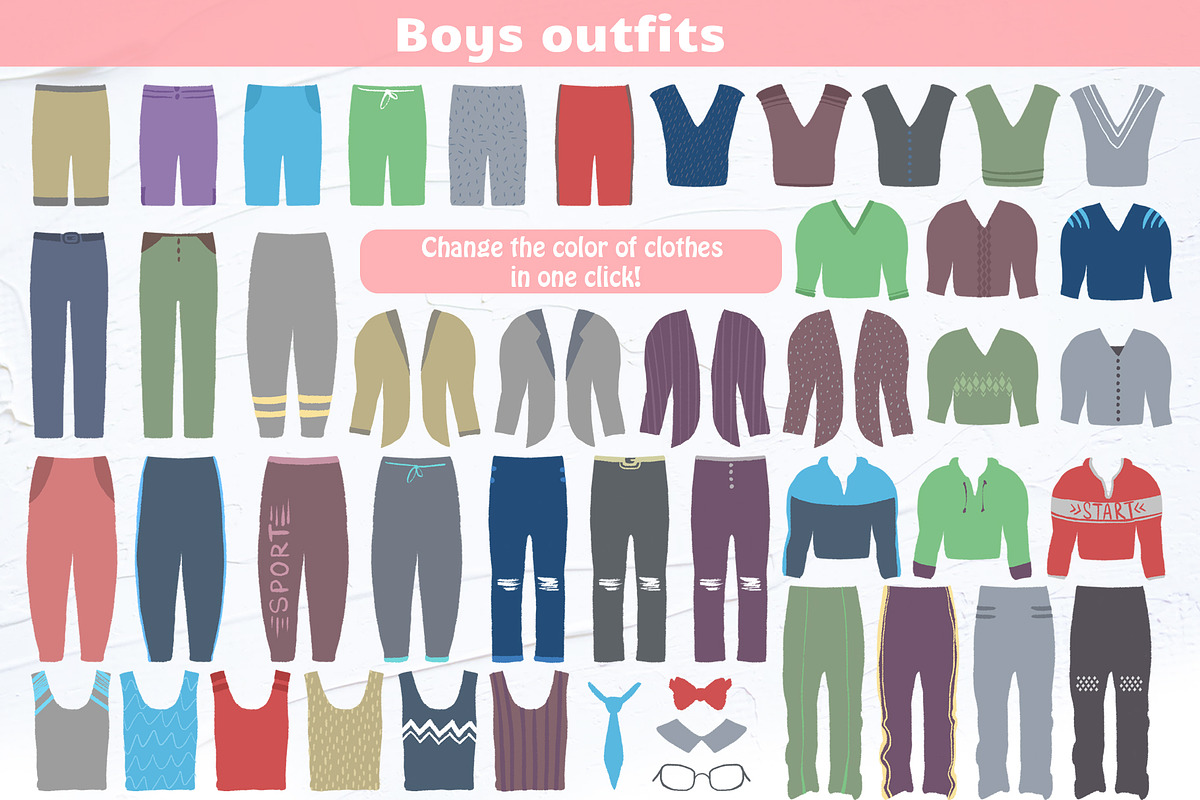 Character Creator! Boys & Girls, a Decorative Illustration by Yana Lesiuk (Photo 5 of 12)