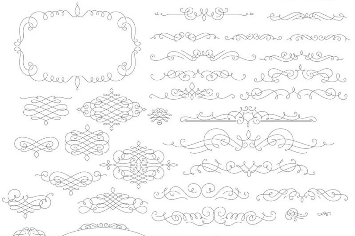 Set of **50** flourishes, a Decorative Illustration by ARSCOR (Photo 8 of 8)