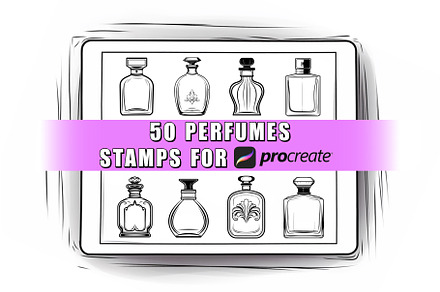 50 Perfumes Procreate Stamps Brushes