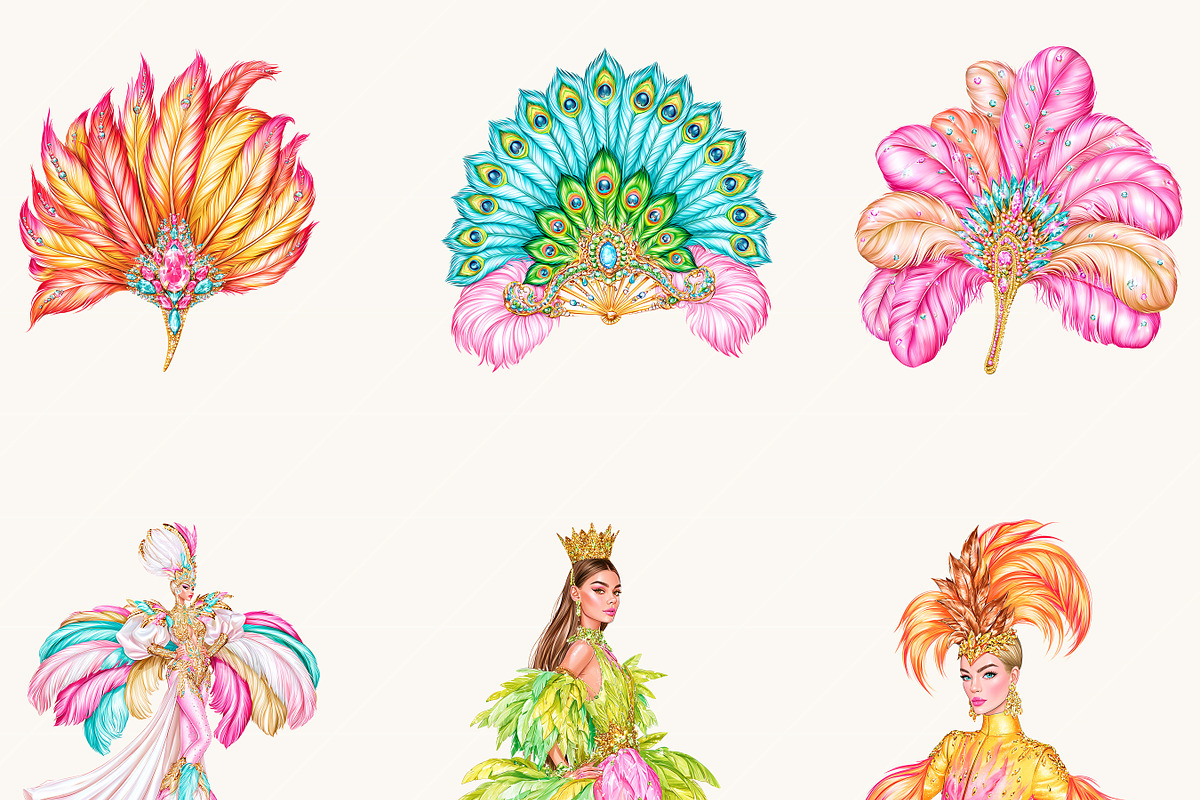 Colorful Carnival Clipart Bundle, a Person Illustration by BusyDaydesign (Photo 3 of 9)