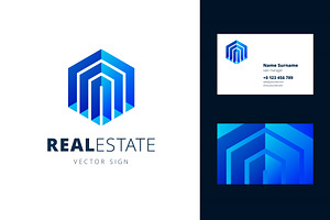 Real estate logo and business card