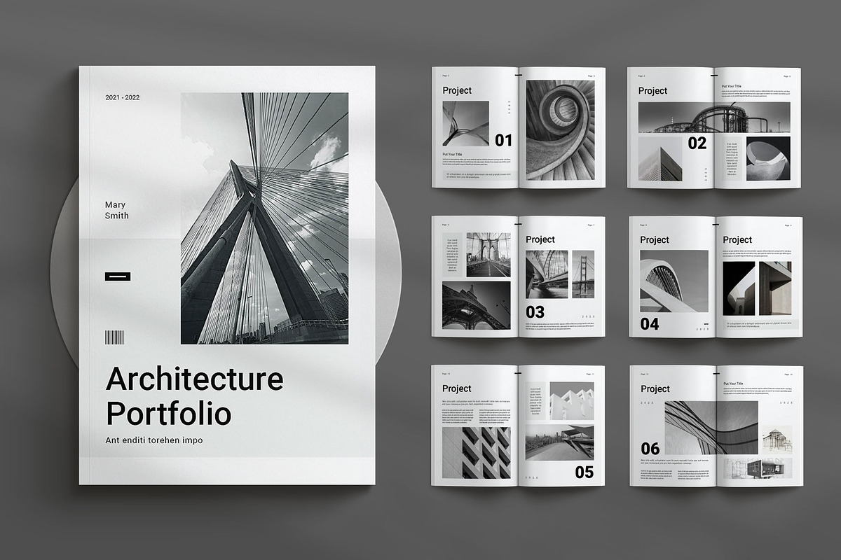 Architecture Portfolio Layout, a Brochure Template by Seeing-art (Photo 1 of 11)