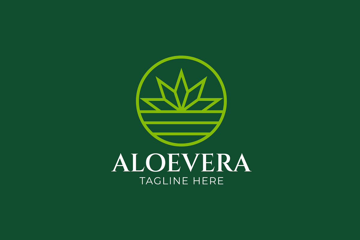 Abstract Aloe Vera Plant Logo Badge, a Branding & Logo Template by Signatoro (Photo 3 of 3)