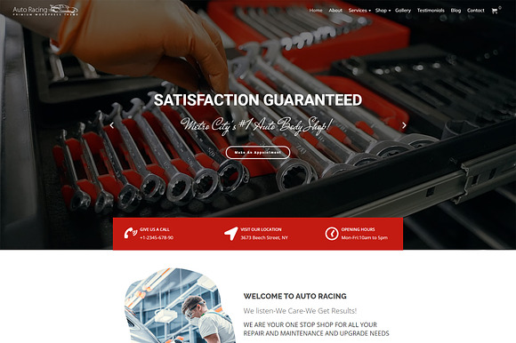 Auto Racing WordPress Theme preview 7