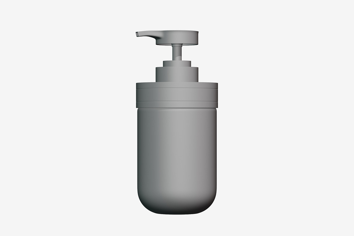 Matte Plastic Pump Bottle 3D Model, an Object 3D Model by Akebareee (Photo 3 of 3)