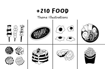 210+ Hand-Drawn Food Illustrations, a Food Illustration by RefocusMyJourney