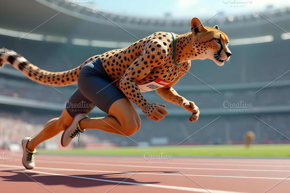 Cheetah running athletes are running, an Animal Photo by Stock Shape (Photo 5 of 8)