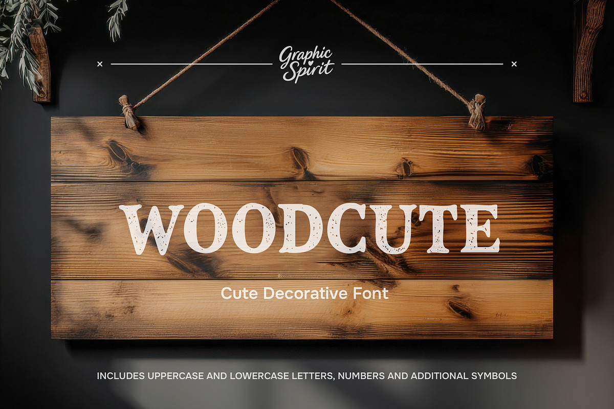 Woodcute Cute Decorative Font, a Font by Graphic Spirit (Photo 1 of 12)