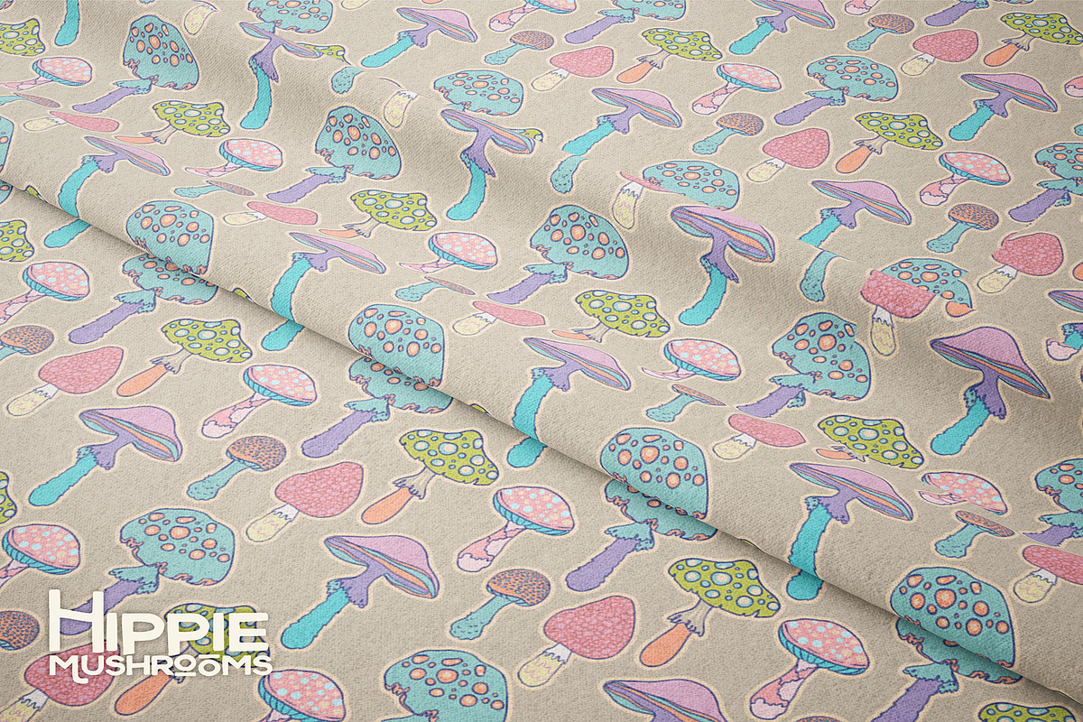 70 Hippie MUSHROOMS. Vector Set., a Pattern Graphic by Varvara Gorbash (Photo 7 of 10)