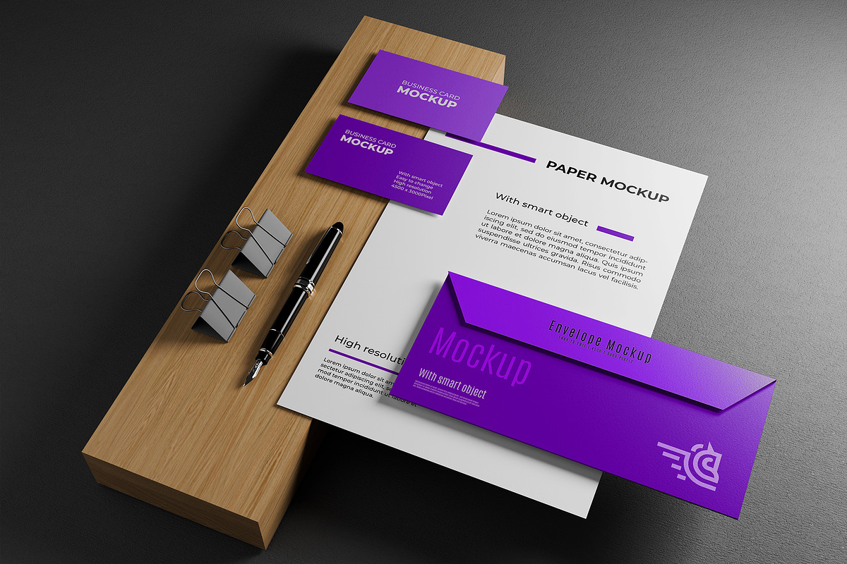 Stationery Branding Mockup, an Advertising Mockup by Artlogs (Photo 1 of 4)