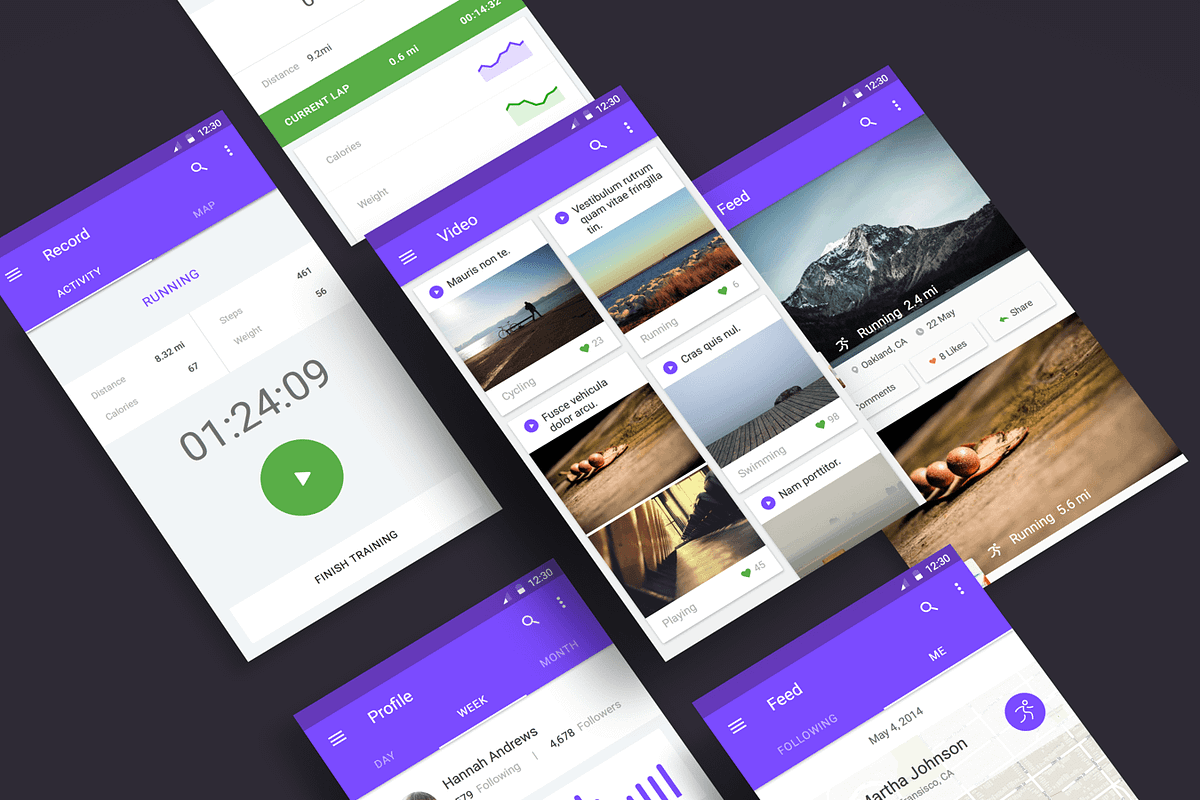 Material UI Kit: Fitness, a Templates & Theme by UI8 (Photo 2 of 7)