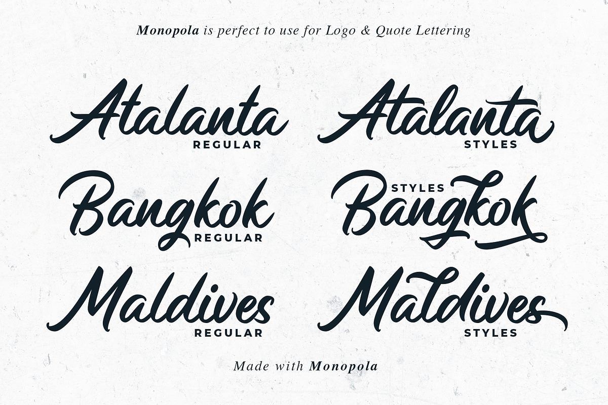Monopola, a Script Font by Wacaksara Co. (Photo 10 of 11)