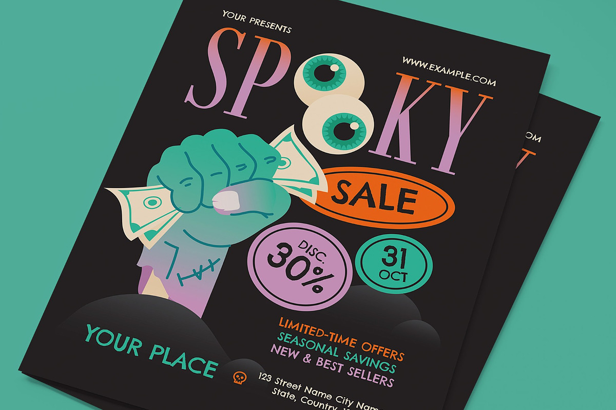Spooky Sale Flyer, a Flyer Template by graphicook (Photo 2 of 3)