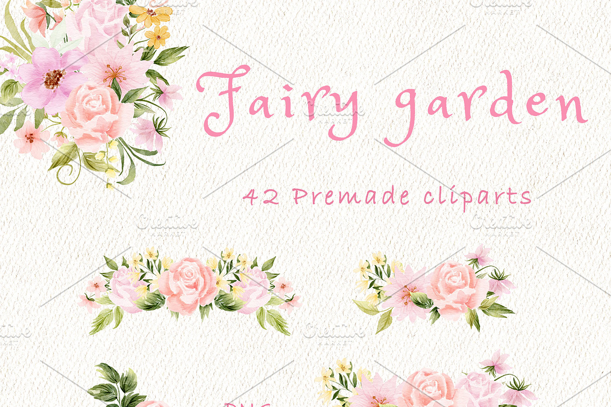 Fairy garden clipart, an Illustration by heyiamalice (Photo 2 of 12)