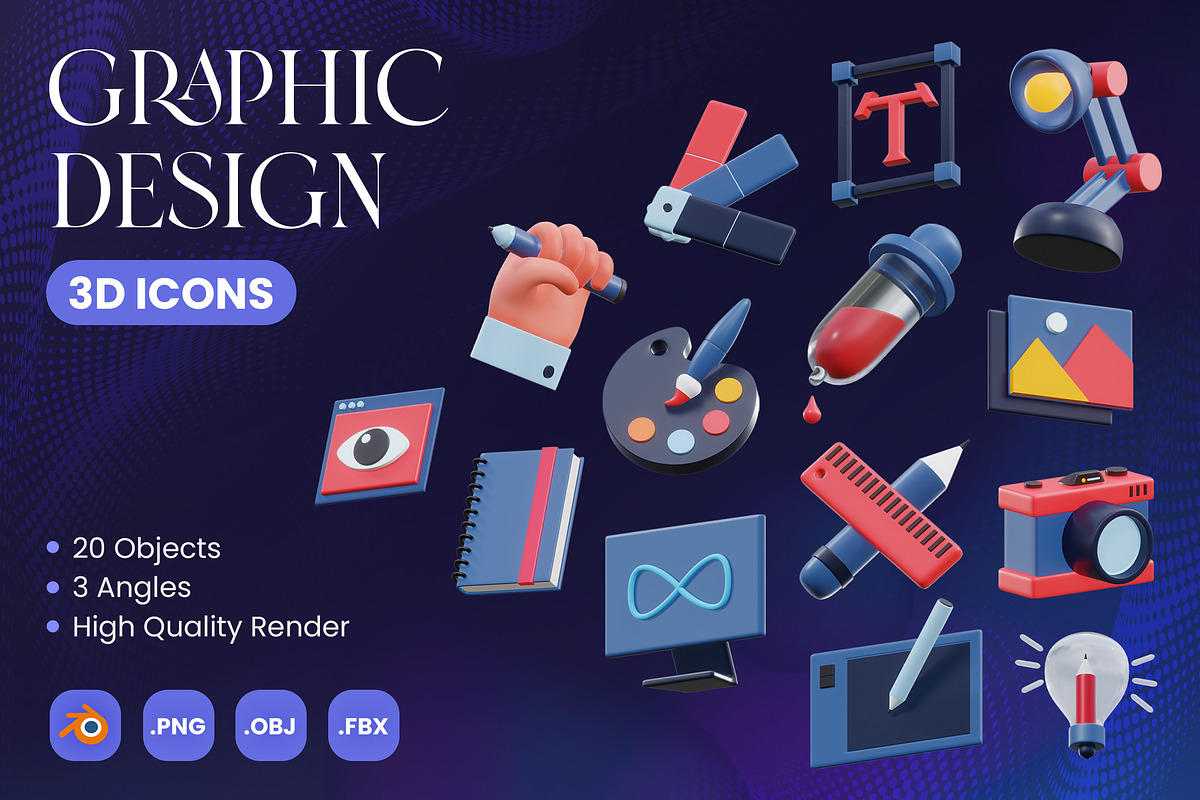 Graphic Design 3D Icons, an Object 3D Model by Rakata Studio (Photo 1 of 6)
