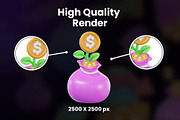 Global Economy 3D Icon Pack, an Object Graphic by Artnivora.Std (Thumbnail 2 of 4)