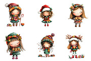Quirky Christmas Cute Girl Clipart, an Illustration by CreationArt (Thumbnail 2 of 5)