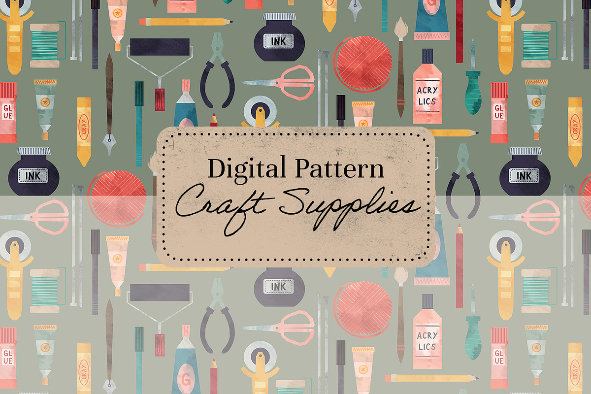 Craft Supplies Pattern, a Pattern Graphic by koberstein (Photo 1 of 6)