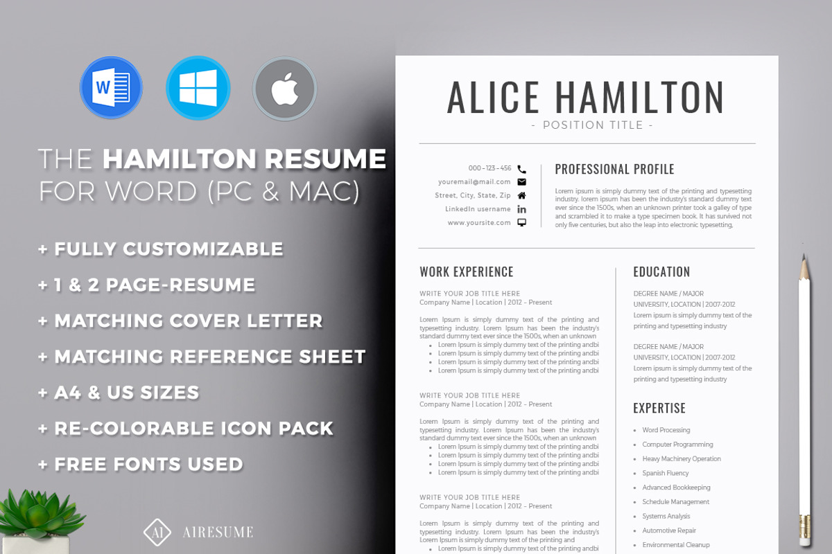 Resume/CV Template, a Resume Template by A1RESUME (Photo 2 of 6)