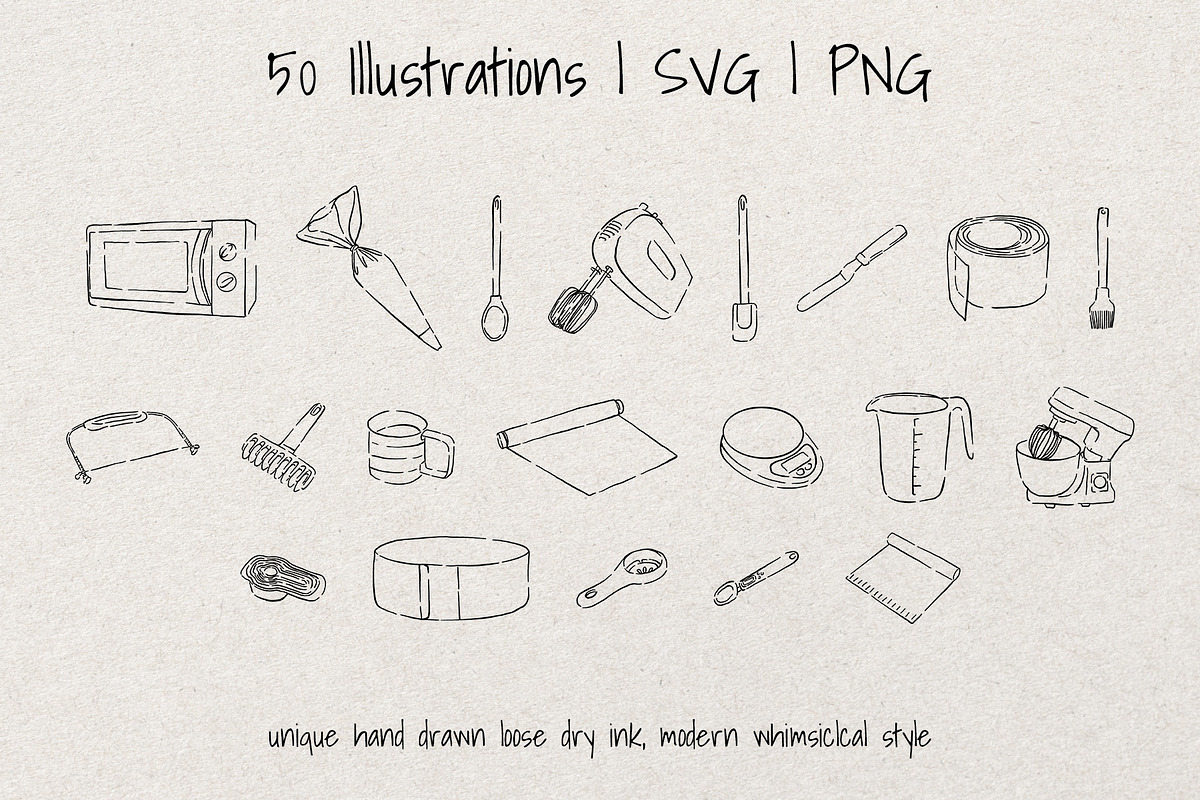 Baking Time| Whimsical Sketch Bundle, a Food Illustration by Artalia (Photo 3 of 6)