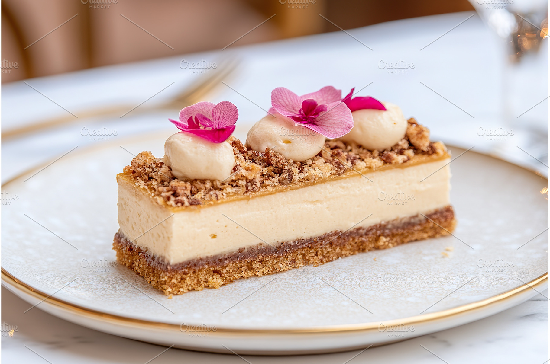 Elegant Slice of Cheesecake Topped, a Food & Drink Photo by Lermont51