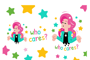 Who Cares? Girl Character Mascot