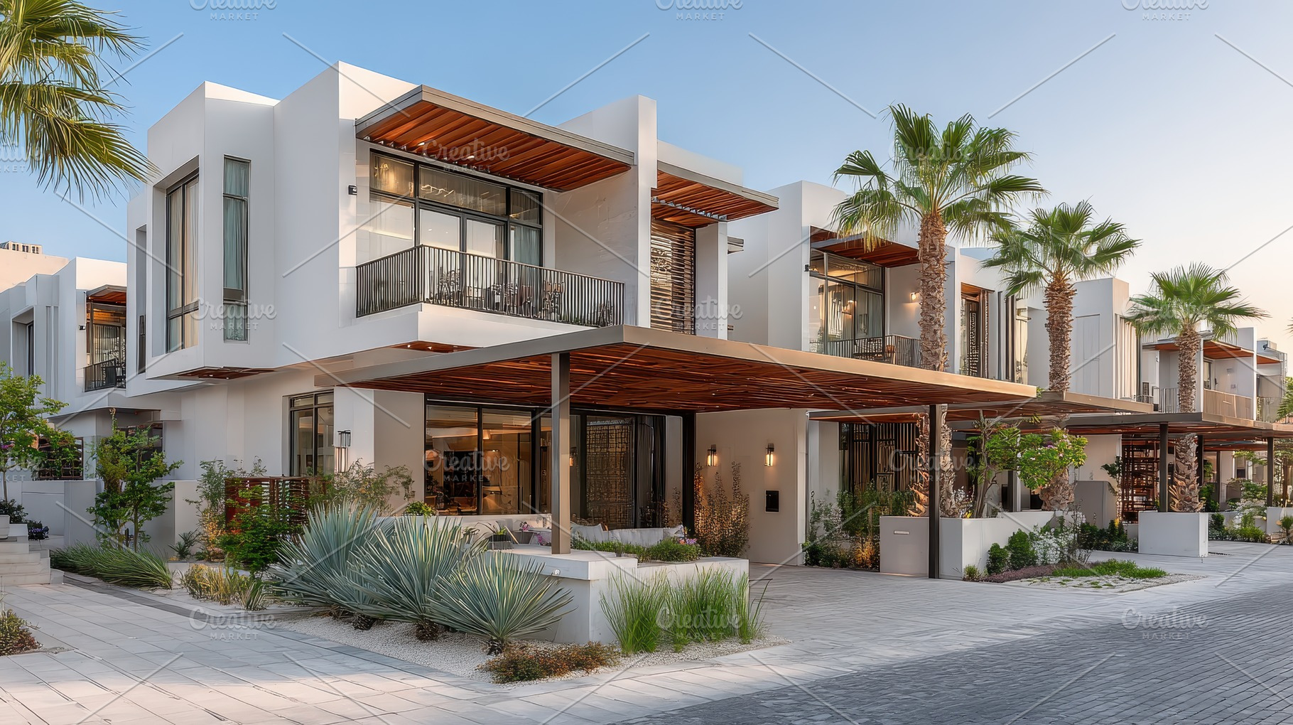 Modern White Villas Desert Oasis Lux, a Photo by Pixeness Studio