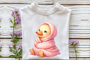 Watercolor Cute Little Ducks Clipart, an Illustration by Rose Art (Thumbnail 4 of 7)