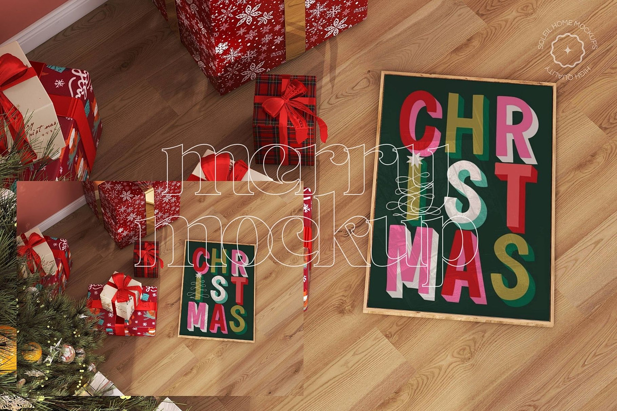 Christmas frame mockup bundle —MERRY, a Product Mockup by SoleilHomeMockups (Photo 5 of 12)