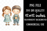Cute Kindergarten Watercolor Clipart, an Illustration by Designking (Thumbnail 4 of 5)