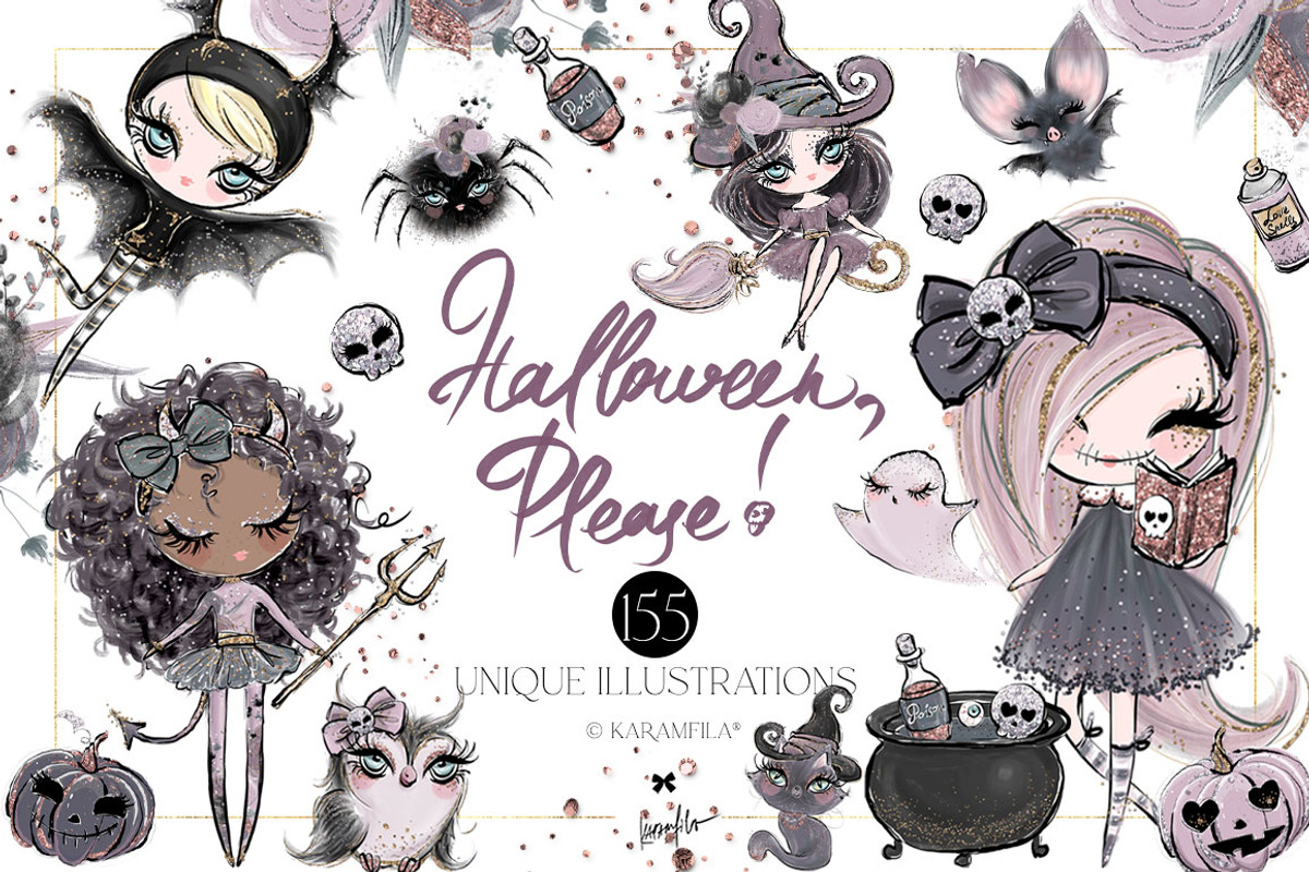 Cute Halloween Zombies Mega Bundle, a Seasonal Illustration by KaramfilaS (Photo 1 of 15)