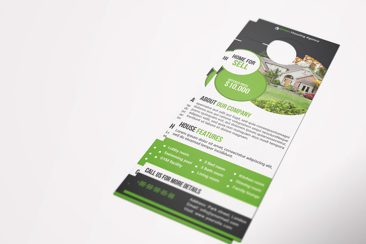 Real Estate Door Hanger, a Stationery Template by DGTouch (Photo 3 of 3)