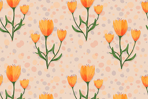 Vintage Flowers Orange