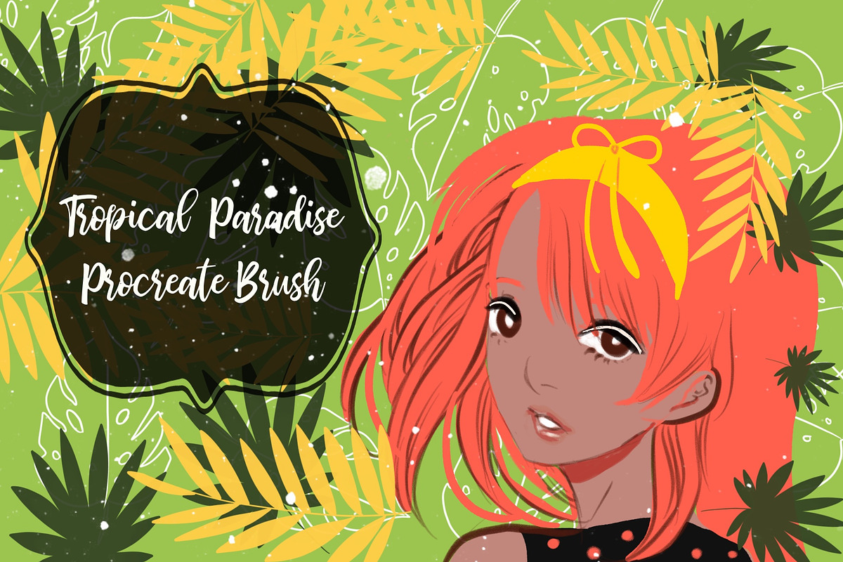 Tropical paradise procreate brush, a Brush Add-On by Meisanmui (Photo 1 of 7)