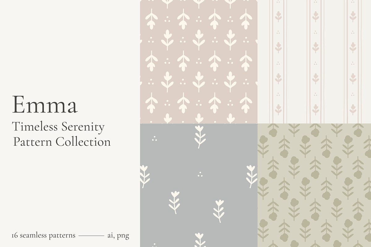 Timeless Serenity Pattern Collection, a Pattern Graphic by Emilie Cliche (Photo 1 of 9)
