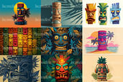 120 Tropical Tiki Mask Illustrations, a Decorative Illustration by Incomelion (Thumbnail 4 of 20)