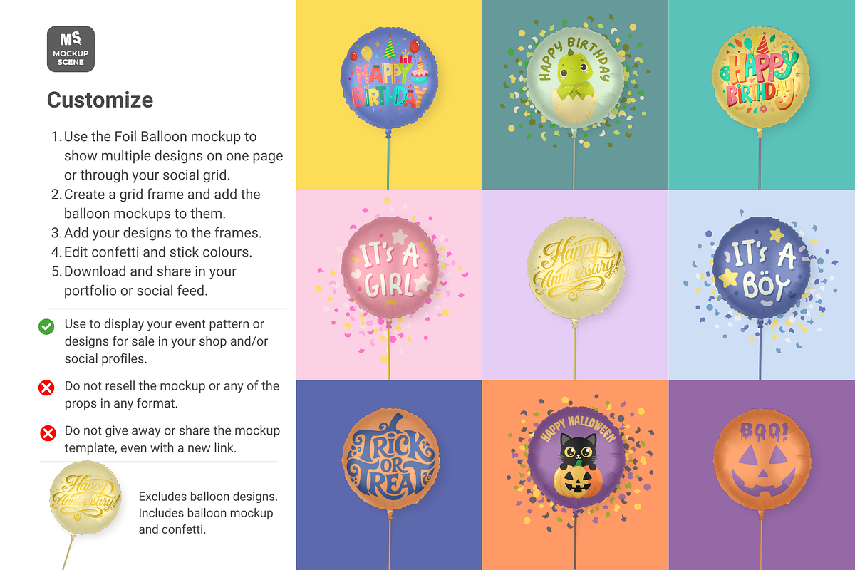Foil Balloon Canva Smart Mockup, a Mockup by Mockup Scene (Photo 9 of 11)