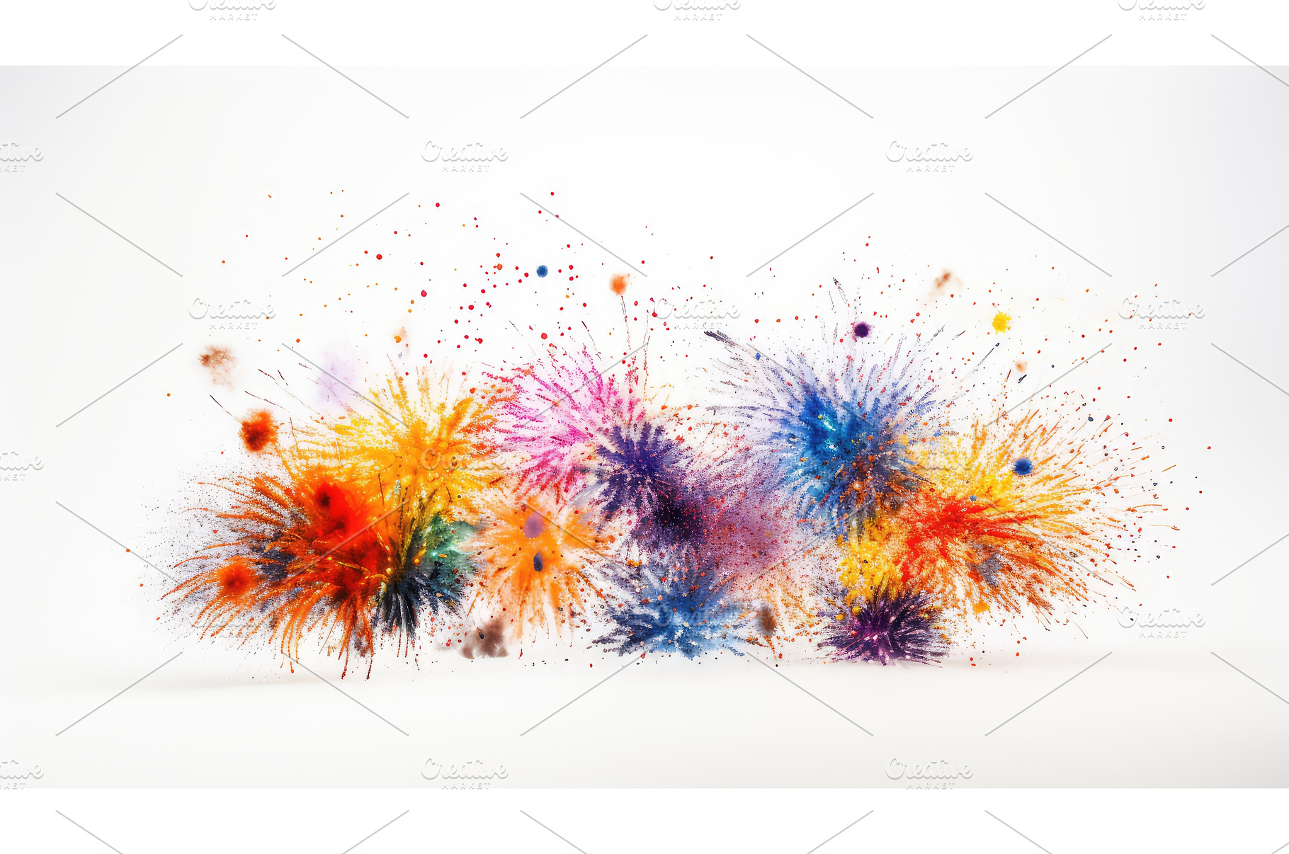 explosi fire on white background ai, a Nature Photo by pikepicture