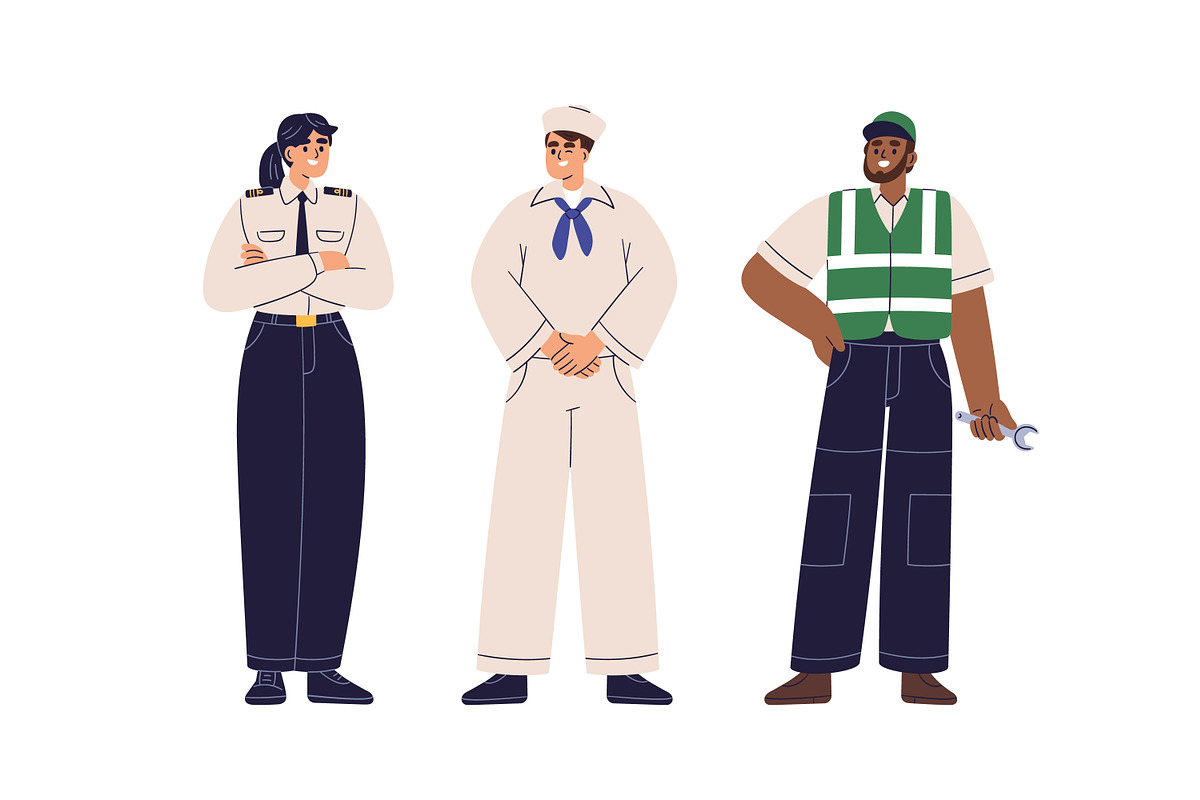 Marine team, ship's crew set, a Person Illustration by Good Studio (Photo 3 of 5)