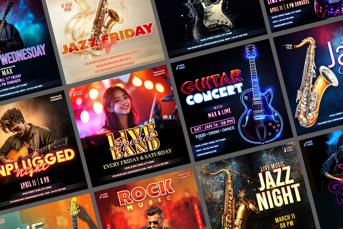 Music Event PSD Templates – 12 Pack, a Social Media Template by Allies Interactive (Photo 3 of 3)