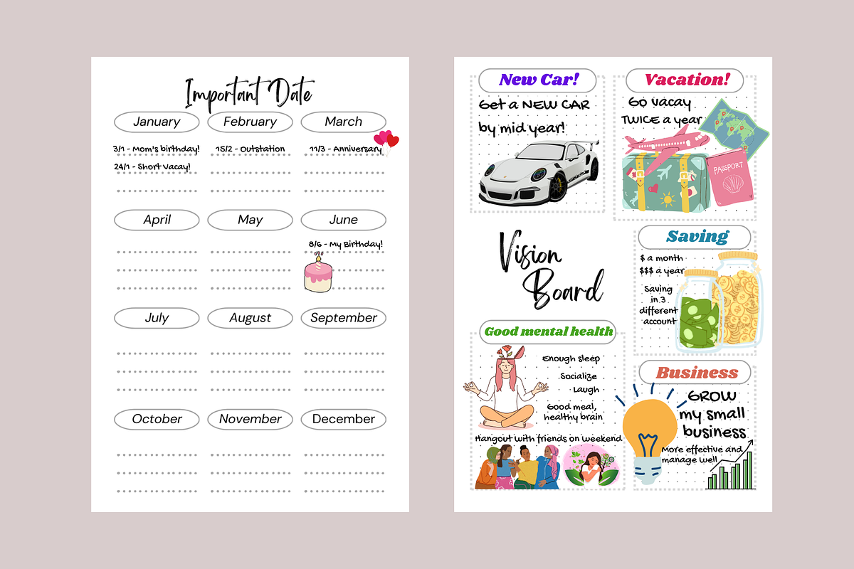 Planner / Journal Templates, a Templates & Theme by EffahArt (Photo 3 of 7)
